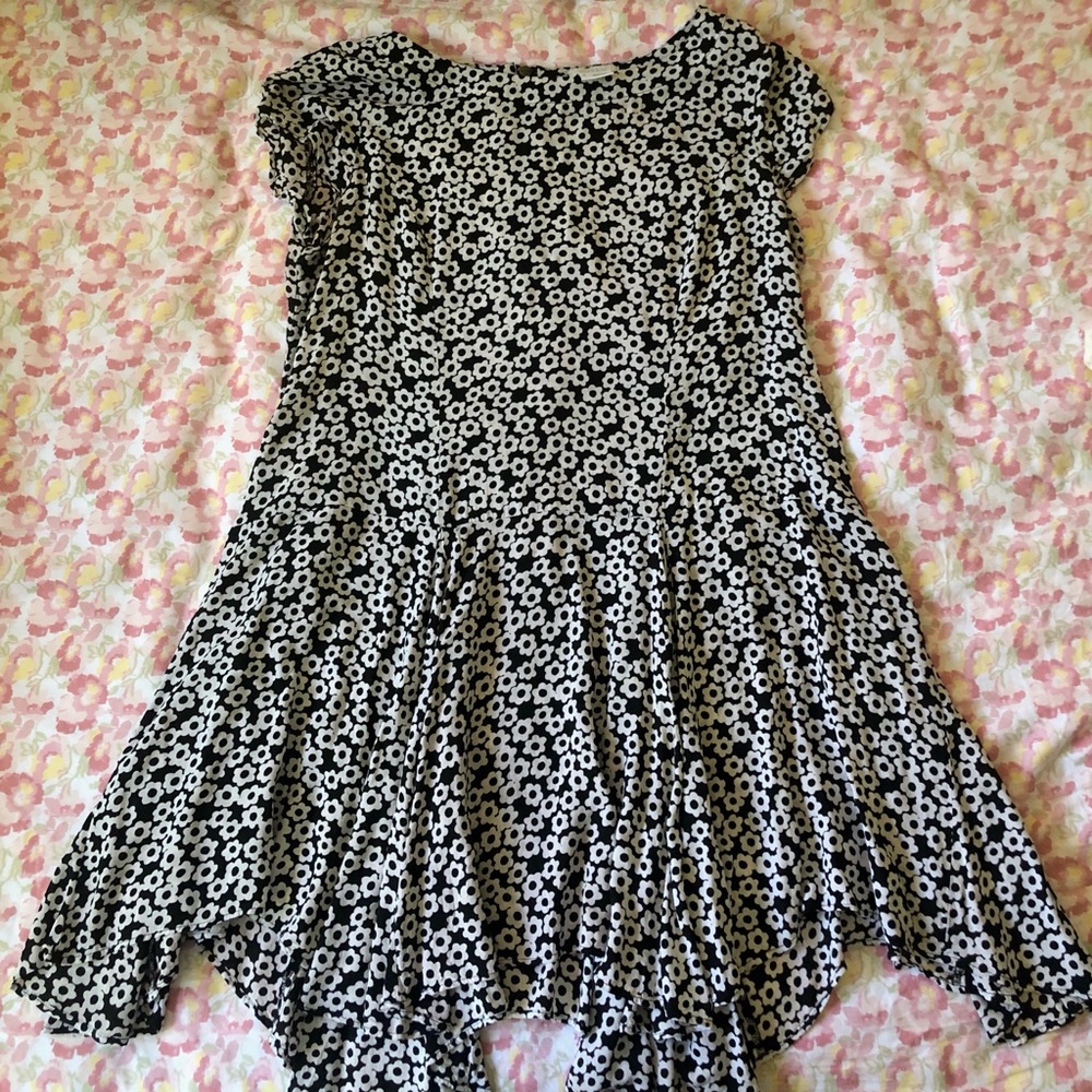 Black and White Flower Minidress